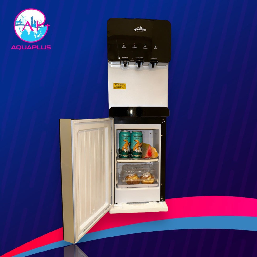 PEDESTAL COLD BLACK CON FRIGOBAR + 4 BIDONES (incluye envases retornable)